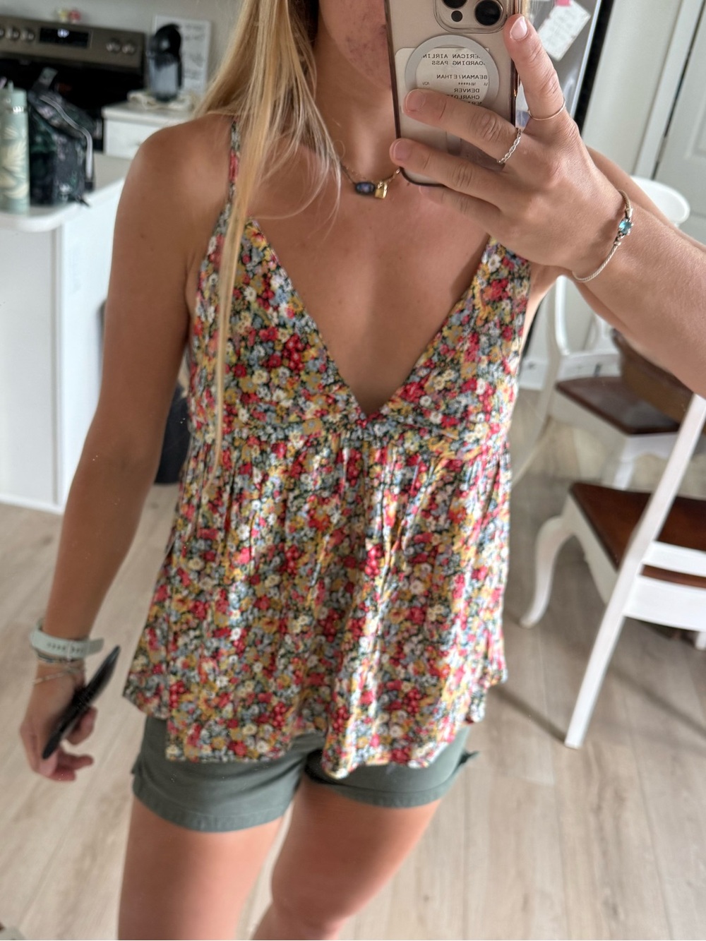 O'Neill Multicolor Floral V-Neck Spaghetti Strap Cami